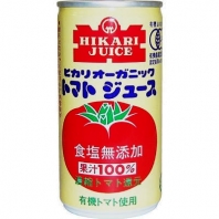 【まとめ買い】有機JAS認定 ヒカリ オーガニックトマトジュース果汁100％（無塩） (190ｇ×30本入り)